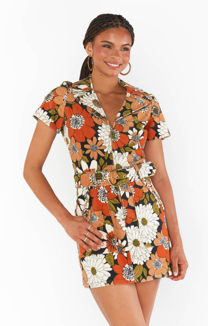 Outlaw Dress ~ Hutton Floral Corduroy