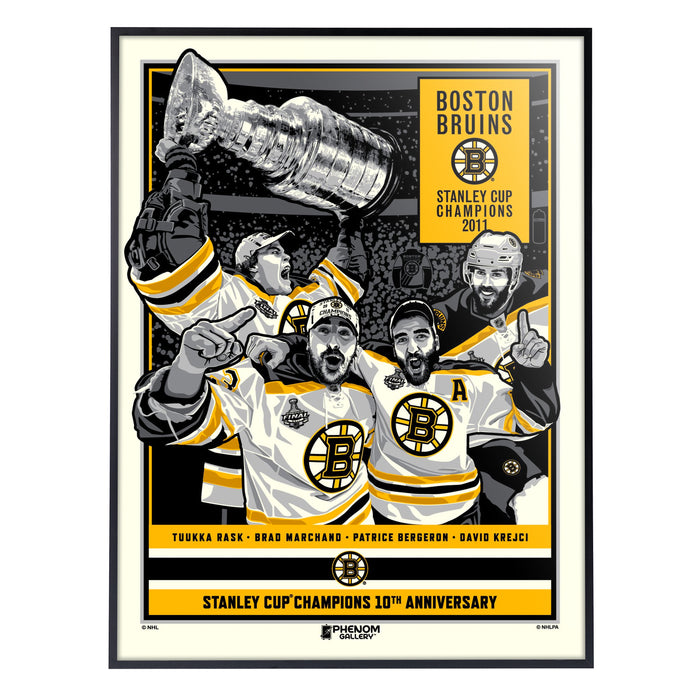 Phenom Gallery Boston Bruins 2011 Stanley Cup Champions 10th Anniversary 18" x 24" Serigraph