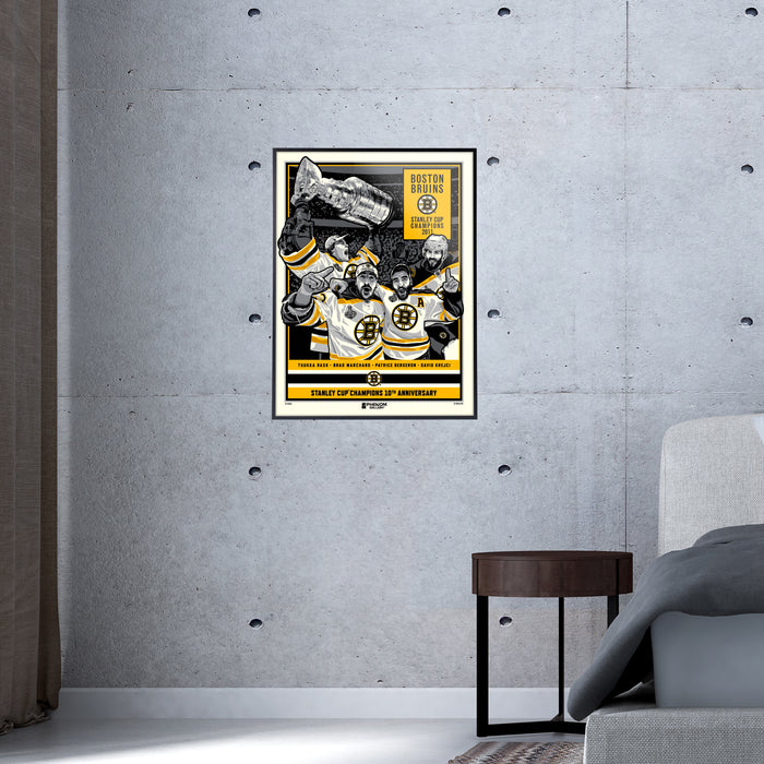 Phenom Gallery Boston Bruins 2011 Stanley Cup Champions 10th Anniversary 18" x 24" Serigraph