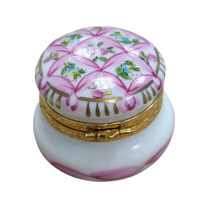 Pink Urn porcelain box from Limoges, alternate view