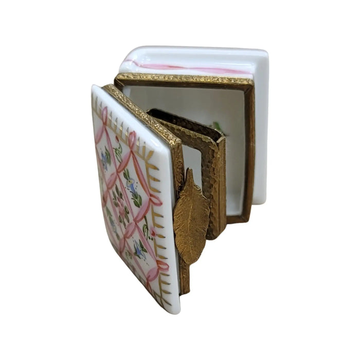 Pink Ribbon Keepsake porcelain box from Limoges, alternate view