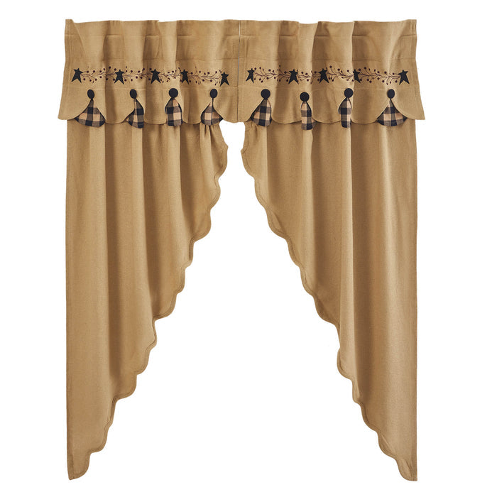 Pip Vinestar Scalloped Layered Prairie Short Panel Set of 2 63x36x18