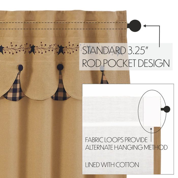 Pip Vinestar Scalloped Layered Prairie Short Panel Set of 2 63x36x18