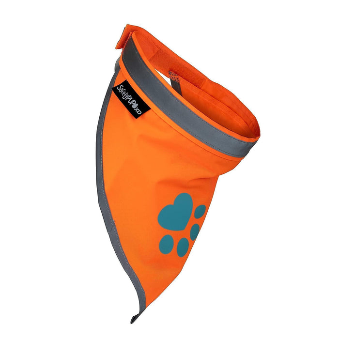 Reflective Dog Bandana Hi-Vis L Size 23 in Neck Orange