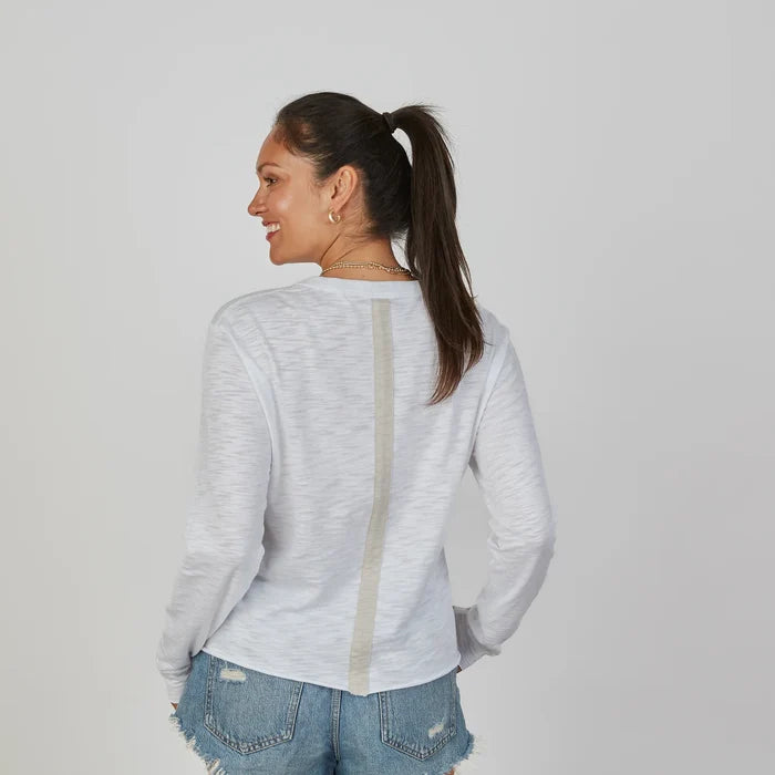 Relaxed Crew with Stripe by Erin Gray - Long Sleeve