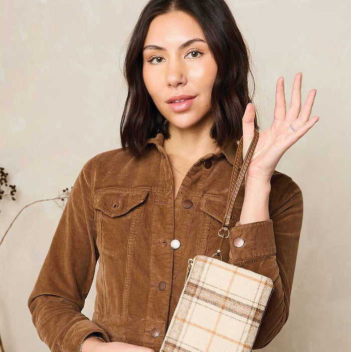 Riley Plaid Crossbody/Wristlet - 3 Styles