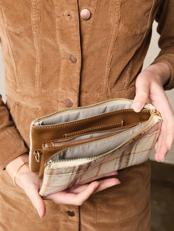 Riley Plaid Crossbody/Wristlet - 3 Styles