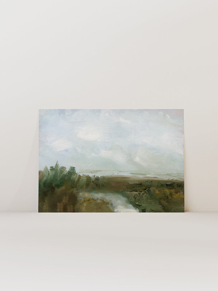 River Landscape Art Print by Splendus
