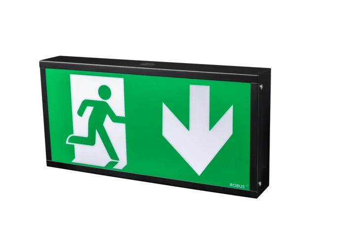 Robus R8EMLP4UD-04 4W Exit Box LiFePo4 Up And Down Legends Black