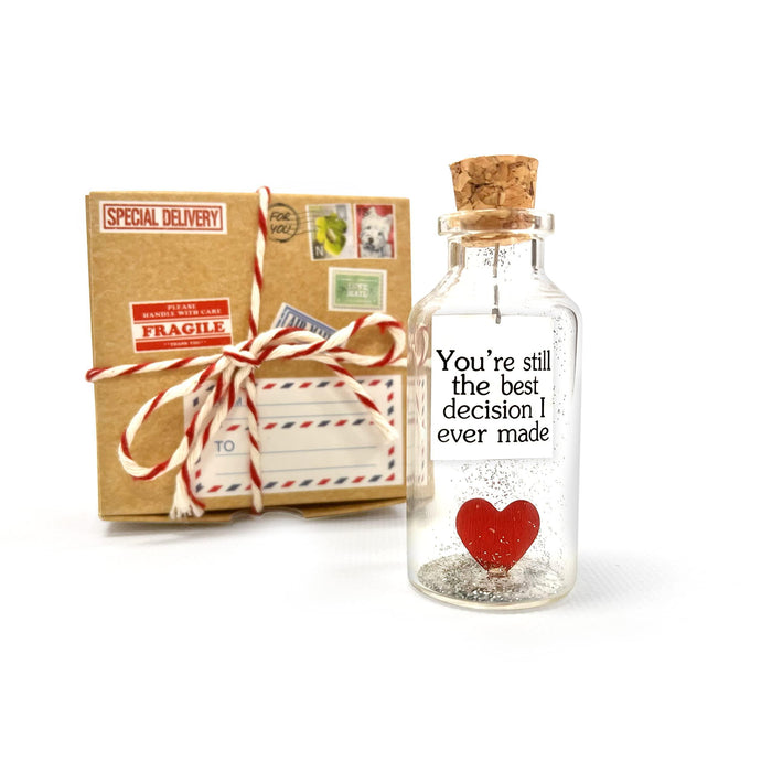 Romantic Present for Boyfriend Girlfriend Heart Love Gift In Beige Craft Box