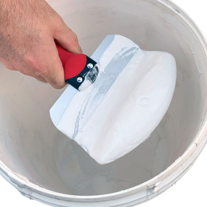 Stainless steel bucket scoop for tile installation materials