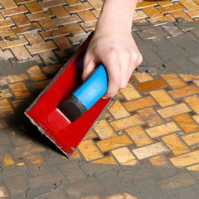 Urethane grout float for textured tile and stone