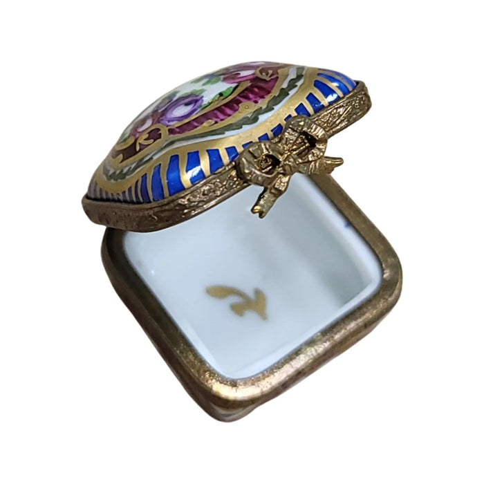 Sevre Roses Pill Limoges box shown from another angle