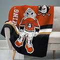 Sleep Squad Anaheim Ducks Wild Wing Mascot 60” x 80” Raschel Plush Blanket