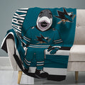 Sleep Squad San Jose Sharks SJ Sharkie Mascot 60” x 80” Raschel Plush Blanket