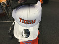 STRETCH TO FIT HAT MESH  - WHITE WITH ORANGE TIGERS