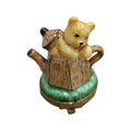 Teddy Bear Teapot for Collectors, hand-painted Limoges porcelain made in France