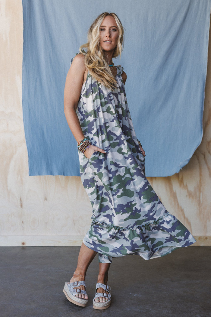 The Nest Field Ready Maxi Dress - Charcoal Olive - Pre Order