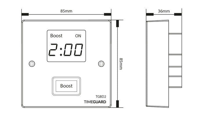 Timeguard TGBD2 2 Hour Digital Boost Timer With Countdown Display