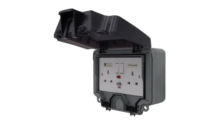 Timeguard TW1409DPP Weathersafe IP66 2 Gang 13A Switched Socket DP with Passive RCD
