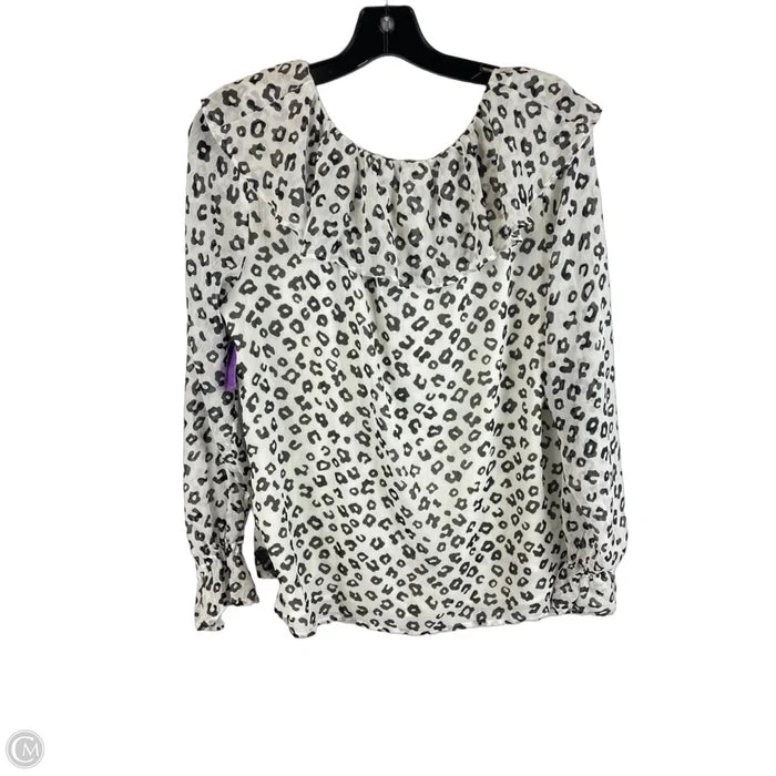 Top Long Sleeve By Loft In White, Size: M