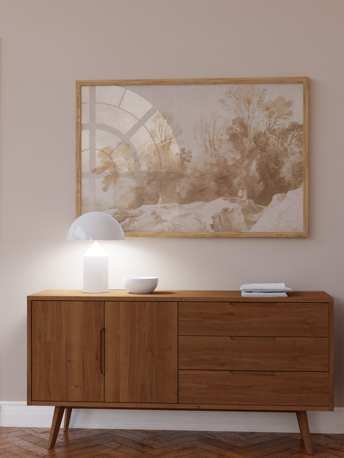 Trees Landscape in Sepia Art Print by Splendus