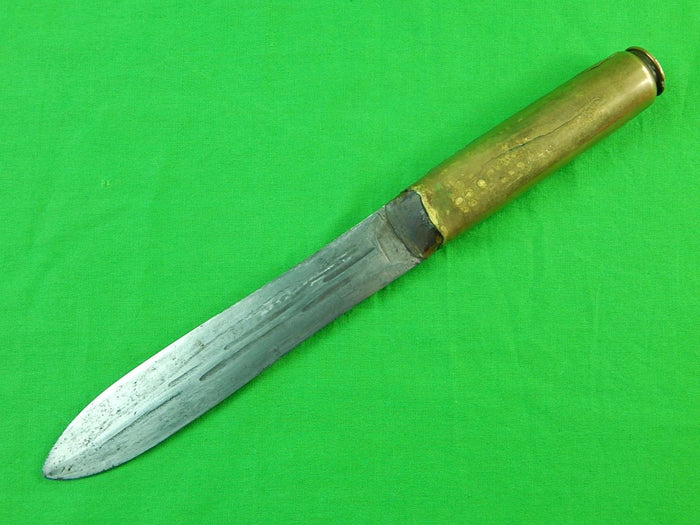 US WW2 1943 Trench Art Custom Hand Made Spear Head Theater Fighting Knife Sheath