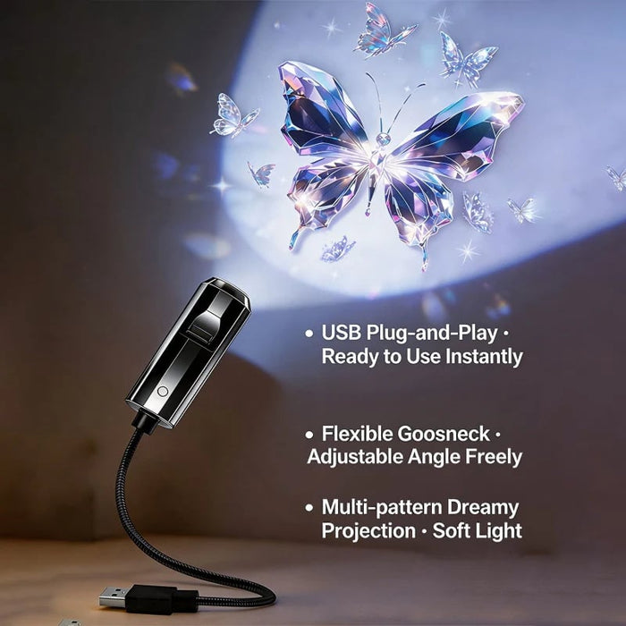 USB projektor za galaksije i noćno svjetlo s motivom mjeseca-HR