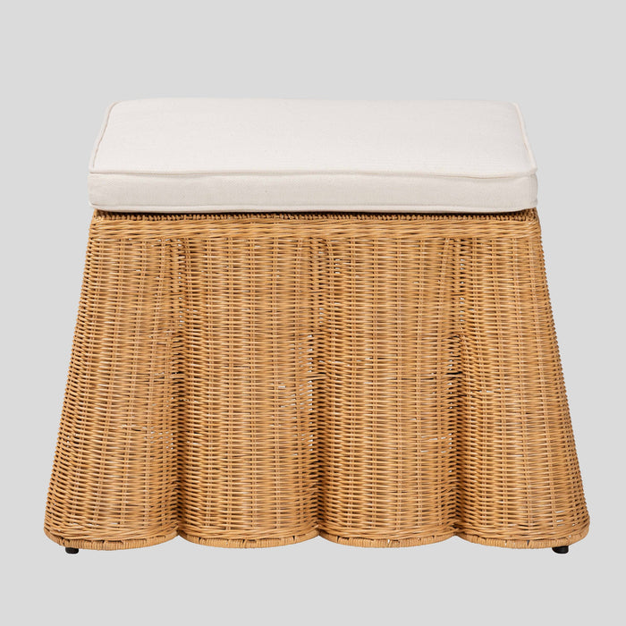 Usman Rectangular Rattan Ottoman by bali & pari — overall view