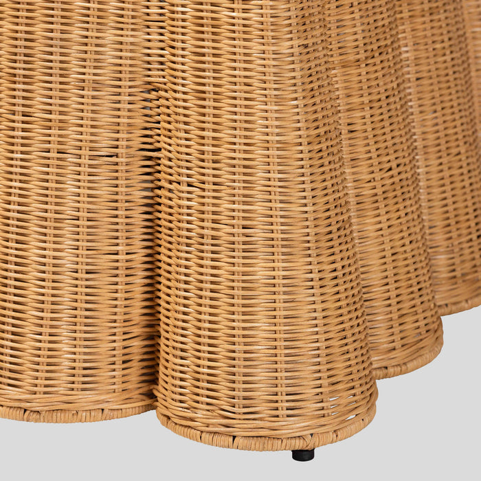 Usman Rectangular Rattan Ottoman by bali & pari — material and construction detail