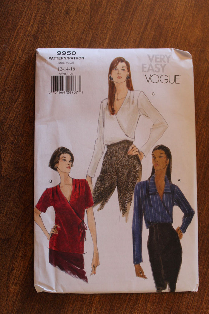 Vogue 9950, Misses Blouses, Uncut Sewing Pattern