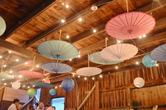 32" Yellow Paper Parasol Umbrella - LunaBazaar - Discover. Decorate. Celebrate.
