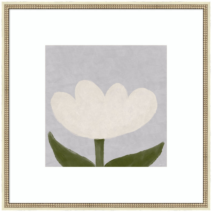 White Tulip glazed art print by Gabrielly Guedes, front view