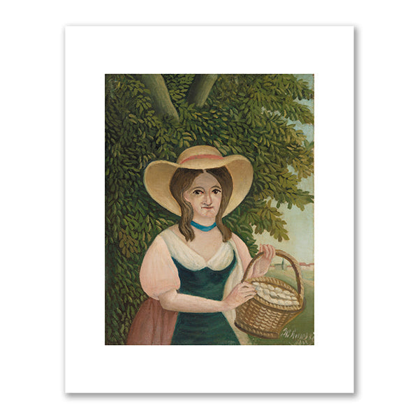 Henri Rousseau, Woman with Basket of Eggs (La femme au panier d'œufs), c. 1889–95, Barnes Foundation. Fine Art Prints in various sizes by Museums.Co