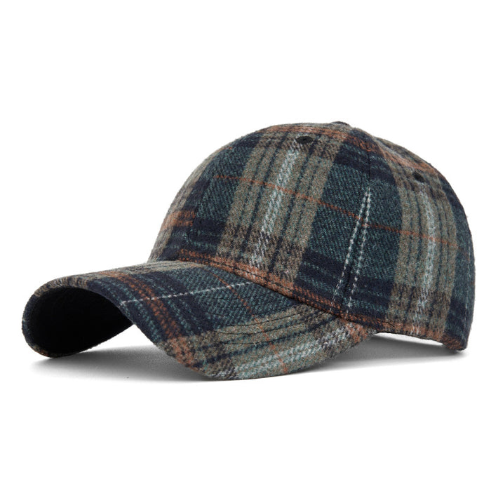 Wool Blend Checkered Baseball Cap - 4 Variants