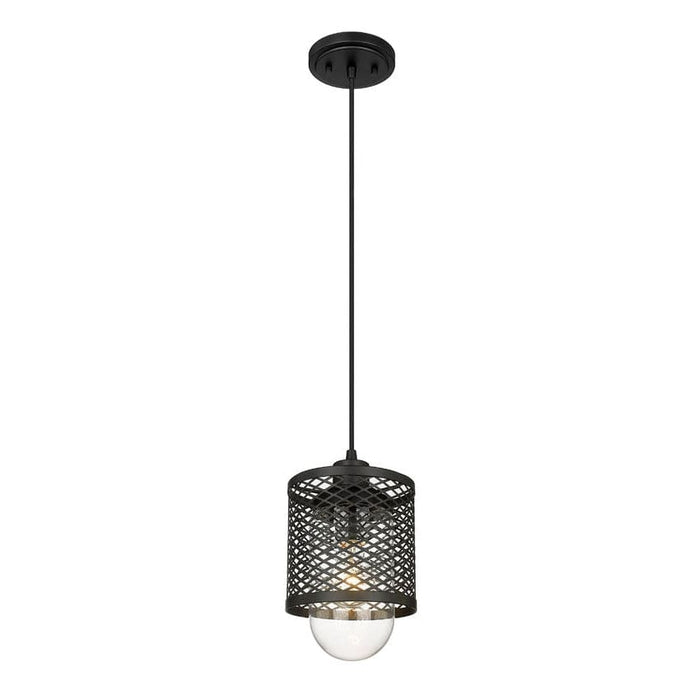 Z-Lite Kipton Matte Black 1 Light Mini Pendant 3037MP-MB