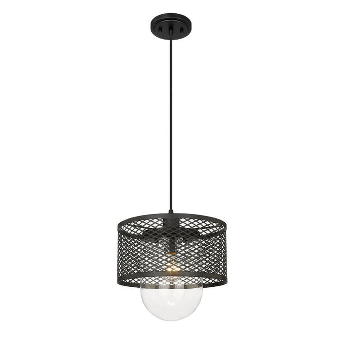 Z-Lite Kipton Matte Black 1 Light Pendant 3037P11-MB