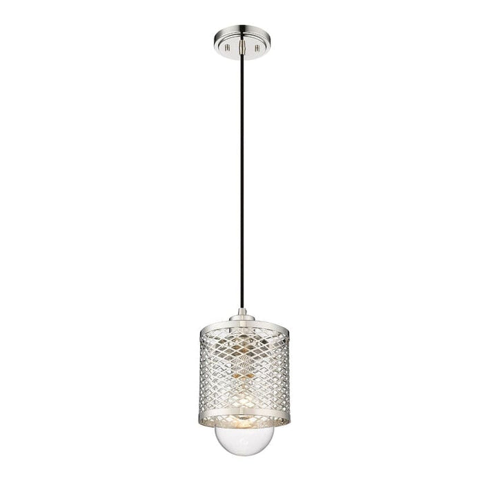 Z-Lite Kipton Polished Nickel 1 Light Mini Pendant 3037MP-PN