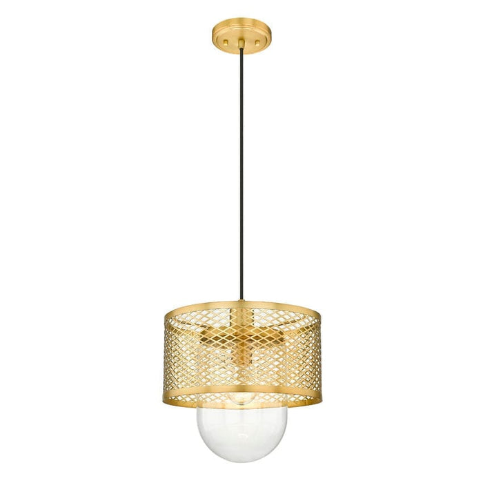 Z-Lite Kipton Rubbed Brass 1 Light Pendant 3037P11-RB