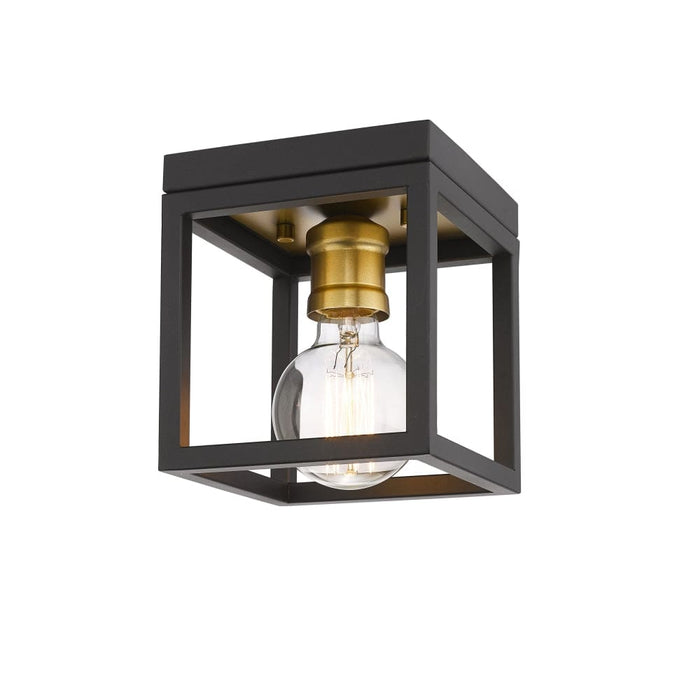 Z-Lite Kube Bronze Olde Brass Flushmount 480F1-BRZ-OBR - Flushmounts