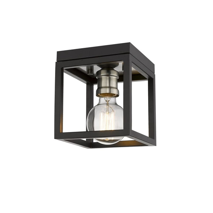 Z-Lite Kube Matte Black Brushed Nickel Flushmount 480F1-MB-BN - Flushmounts