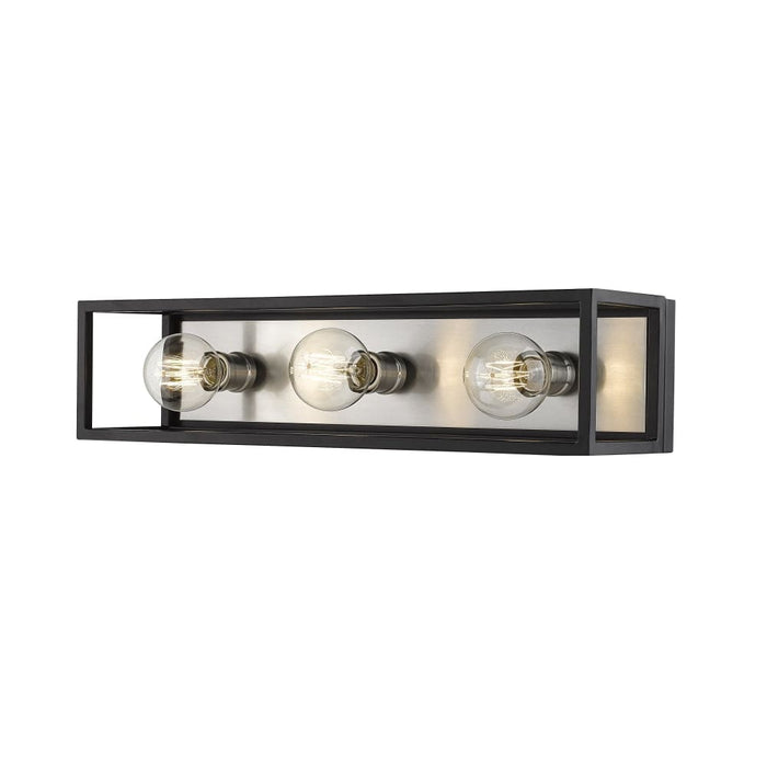 Z-Lite Kube Matte Black Brushed Nickel Vanity 480-3V-MB-BN - Bath & Vanity