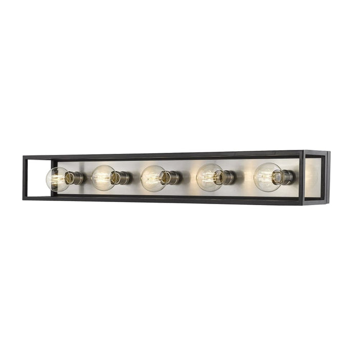 Z-Lite Kube Matte Black Brushed Nickel Vanity 480-5V-MB-BN - Bath & Vanity
