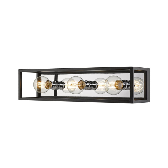 Z-Lite Kube Matte Black Chrome Vanity 480-3V-MB-CH - Bath & Vanity