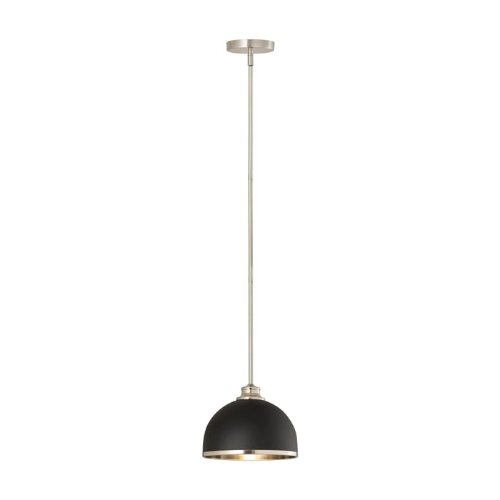 Z-Lite Landry Matte Black Brushed Nickel 1 Light Pendant 1004P10-MB-BN
