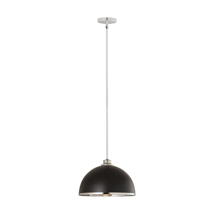 Z-Lite Landry Matte Black Chrome 1 Light Pendant 1004P14-MB-CH