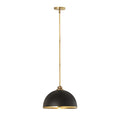 Z-Lite Landry Matte Black Rubbed Brass 1 Light Pendant 1004P14-MB-RB