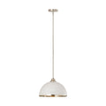 Z-Lite Landry Matte White Brushed Nickel 1 Light Pendant 1004P14-MW-BN