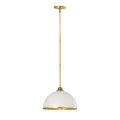 Z-Lite Landry Matte White Rubbed Brass 1 Light Pendant 1004P14-MW-RB